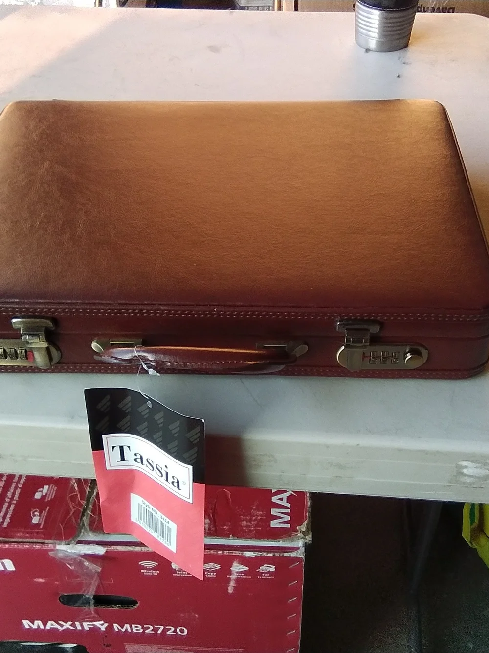 Men’s Leather Briefcase in Burgundy